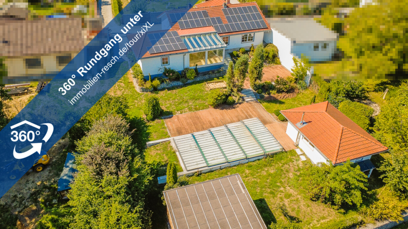 Passau - Passau-Rittsteig: Bungalow mit Wintergarten, Außenpool und separatem 1-Zim.-Appartement, traumhafter Fernblich über die Stadt hinweg